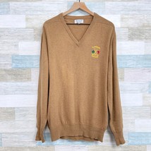 St Andrews Golf Company Scotland Vintage V Neck Sweater Tan England Mens... - £55.83 GBP