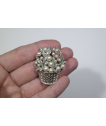 VINTAGE BROOCH SILVER 100% 80&#39;s with imitation Perls - $1,676.72 MXN