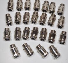 Lot of 25 Chrome Strain Relief Cord Connectors WT M20-.394-.504 Part# 59... - $44.54