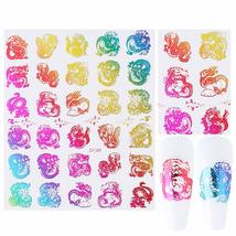 Nail Art Decor Gradient Colorful Decal Adhesive Dragon Phoenix Chinese N... - £8.53 GBP