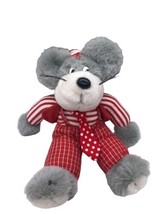 Vintage Commonwealth Mouse Chuck E Cheese Mascot? Gray Red Costume Tie Stuffed - £36.79 GBP