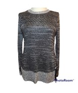 Sioni Tunic Bling Sweater Accent Sides Ladies Size Small Black White Swe... - €16,23 EUR
