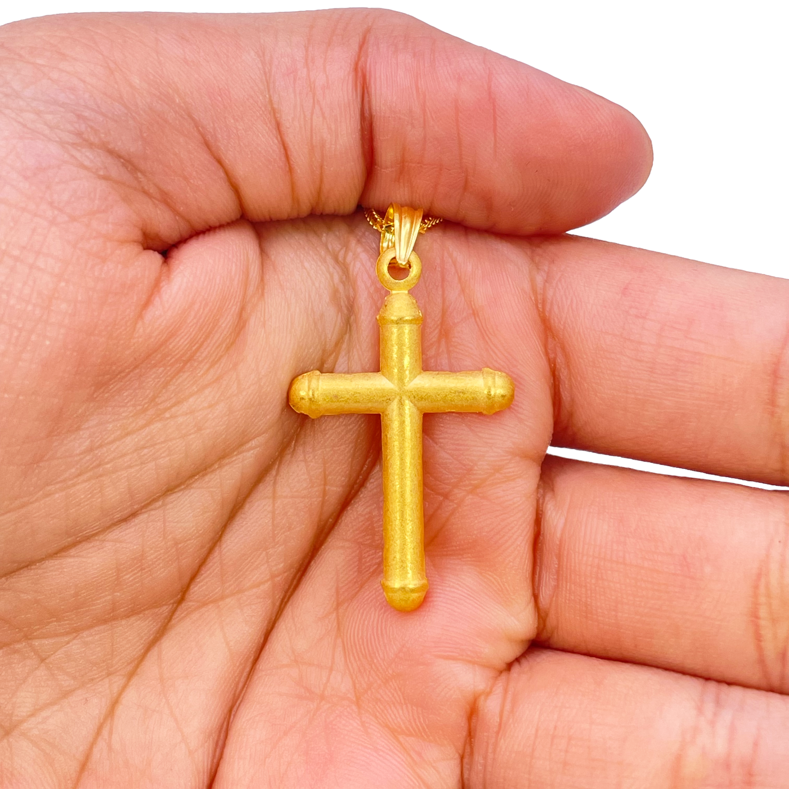 22ct Yellow Gold Matt Cross Pendant 35mm Length 19mm Width Item image 4