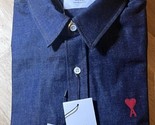 Size 40/MED Ami Alexandre Mattiussi  Denim Overshirt SHIRT BUTTON  FRONT... - $189.99