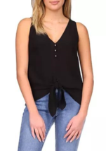 NEW MICHAEL KORS BLACK CHIFFON TIE FRONT TOP BLOUSE SIZE M $74 - £56.31 GBP