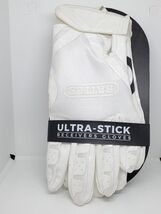 Battle Receivers Double Threat Football Gloves Large White/White image 2