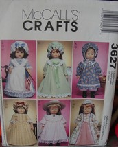 Pattern 3627 Doll Clothes American Colonial Costumes for Girl Dolls 18" UNCUT - £5.49 GBP