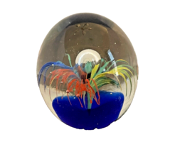 Paperweight Art Glass Abstract Explosion Colorful Vintage 2.5 Inches Tall - $33.52