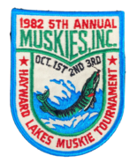 Hayward Lakes Muskies Tournament Patch 5th Annual Unused 1982 Fishing WI... - £15.57 GBP