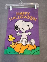 P EAN Uts Snoopy Happy Halloween Garden Flag 12&quot;x18&quot; Great Pumpkin - £11.20 GBP