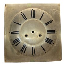 Vintage Square Brass Clock Face 9 1/4&quot; x 9 1/2&quot; Wall Clock Grandfather Clock - £15.61 GBP