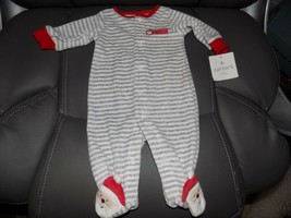 Carter&#39;s Santa&#39;s Helper Striped Sleeper Size 3 Months NEW - £11.63 GBP