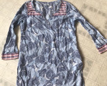 Old Navy Medium Blue Paisley Print Split Neck 3/4 Slv Cotton Swim Suit C... - $21.49