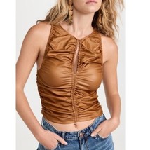 Free People Faux Leather  Ride Along Top Cowgirl ( XL ) - £63.28 GBP