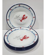 6pc Coastal Lobster Metal Dinner/Salad 9.5&quot;  Plates - €46,73 EUR