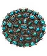 Large Old Pawn Navajo Turquoise Pendant / Brooch Medallion High Quality - £520.04 GBP