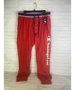 NEW Champion Mens Rib Cuff Jogger Sleep Pants Logo Cotton Soft Knit Red ... - £21.89 GBP