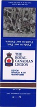 Ontario Matchbook Cover Devon Royal Canadian Legion Branch 247 Soldiers At Tent - £0.75 GBP