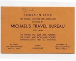 Michael&#39;s Travel Bureau Card 1930&#39;s Batavia &amp; Sourabaya Java Railroad Ro... - £21.67 GBP