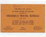 Michael&#39;s Travel Bureau Card 1930&#39;s Batavia &amp; Sourabaya Java Railroad Ro... - $27.72