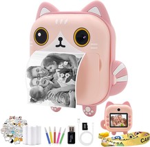 Instant Print Camera For Kids,Zero Ink Kids Camera With Print Paper,Selfie, Pink - £51.19 GBP
