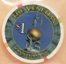 The Venetian Las Vegas, Nevada anticque design $1 Collectible Casino Chip - $5.95