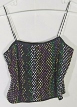 Sunny Choi Womens Tank Top Size 6 Crop Black Bead Embellished Cami Party Club - £29.89 GBP