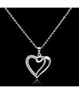 TS035 - Rhodium 925 Sterling Silver Necklace with AAA Grade CZ  in Clear - €40,43 EUR