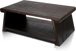 Folding Floor Altar Table Made Of Solid Paulownia Wood With A Lower Shelf, - £74.99 GBP
