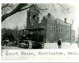 RPPC Hartington Nebraska NE Court House Exterior Winter Snow Plow Postca... - $43.51