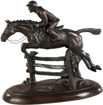 Sculpture Statue Man Jumper Horse Rider Equestrian Hand-Painted OK Casting USA - £344.87 GBP