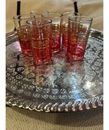 Pink tea Glasses- Moroccan pink tea glasses, Moroccan tea glasses pink w... - $893.69 MXN