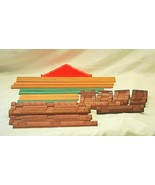 Mixed Lot Lincoln Logs Cabin Toy Western 37 Assorted Building Pieces Vin... - £17.13 GBP