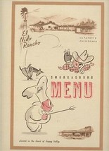 El Nido Rancho Smorgasbord Menu Lafayette California 1950&#39;s - £69.85 GBP