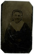CIRCA 1860&#39;S 2.25X3.5 in 1/6th Plate TINTYPE Lovely Older Woman in Bonnet - £14.49 GBP