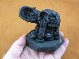 SH-ELE-3 black Elephant money coins figurine Shungite stone carving good fortune - £38.59 GBP