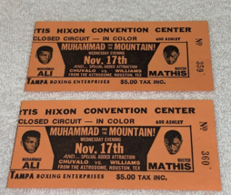 MUHAMMAD ALI  BUSTER MATHIS 1971 USED BOXING TICKET STUBS CURTIS HIXON E... - £17.68 GBP