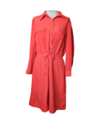 Red Button Up Blouson Dress Size 12 - £19.72 GBP