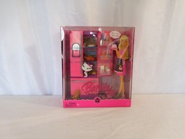 Barbie Dream Pink Kitchen Refrigerator w/ Shelves Drawers Mattel  + Dog ... - £42.85 GBP
