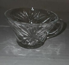 Sandwhich Glass Punch Cup Clear Vintage Unknown Maker Star Burst - £4.79 GBP