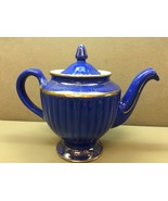 Vintage Cobalt Blue with Gold Decoration Hall Teapot Ceramic 6 Cup Made ... - £38.82 GBP
