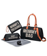 Anymom Mommy Diaper Bag Black Handbag 5 pcs Set with Portable Changing P... - €98,29 EUR