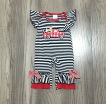 NEW Boutique Baby Girls Farm Truck Cow Horse Ruffle Romper Jumpsuit - £10.80 GBP