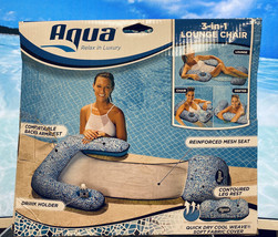 Aqua 3-in-1 Pool Lounge Chair~Inflatable Pool Float, Sunbathe~DISCOUNTED - $23.88