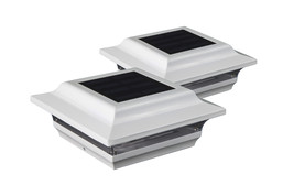 Classy Caps 4x4 White Aluminum Imperial Solar Post Cap SL211W (2 Pack) - £55.04 GBP
