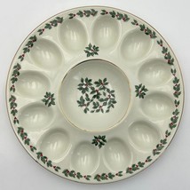 Baum Brothers Formalities Holly (Gold Trim) Deviled Egg Plate Holly &amp; Berries - £31.03 GBP