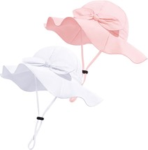 Baby Girl Sun Hat With Upf 50+ Outdoor Adjustable Beach Hat With Wide Brim - $41.96