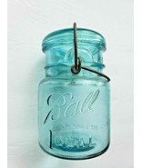 Vintage Blue Ball Ideal Canning Jar with Lid Wire Bale Pat&#39;d July 14, 1908 - £23.83 GBP