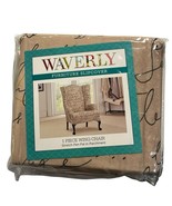 Waverly Wing Chair Slipcover Tan Khaki Stretch Pen Pal Parchment One Piece - $547.53 MXN