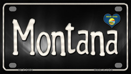 Montana Flag Script Novelty Mini Metal License Plate Tag - £11.72 GBP